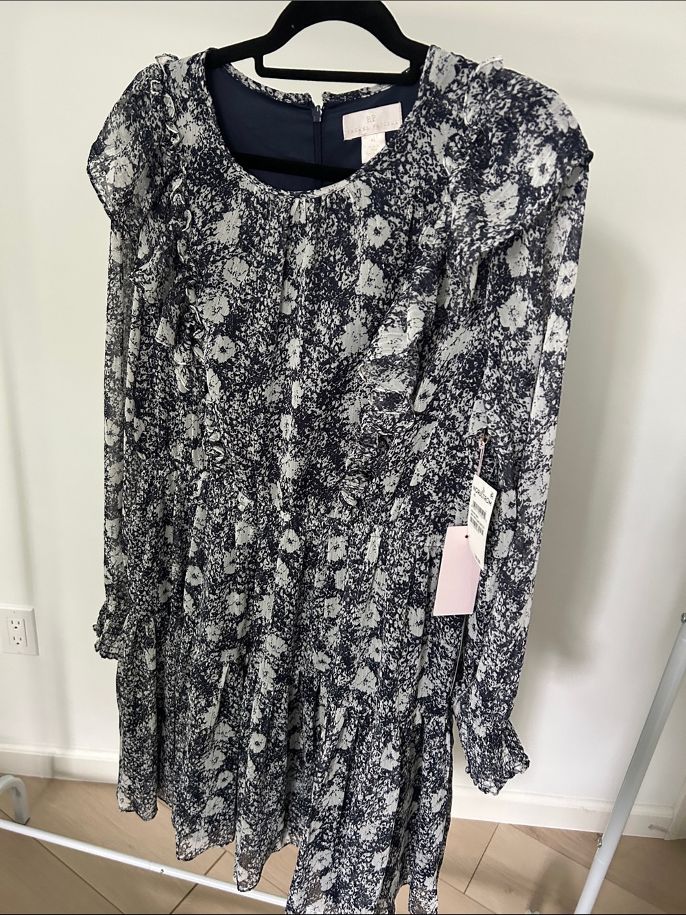 Rachel Parcell Navy and White Floral Tiered Dress for Women